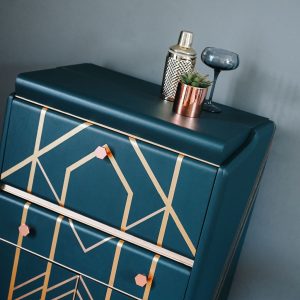 Art Deco cocktail cabinet from an angle
